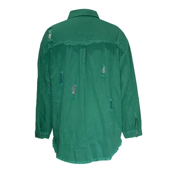 Veste en Jean déchiré et détresse pour femme, manteau en Jean pour petit ami, manches longues, bouto