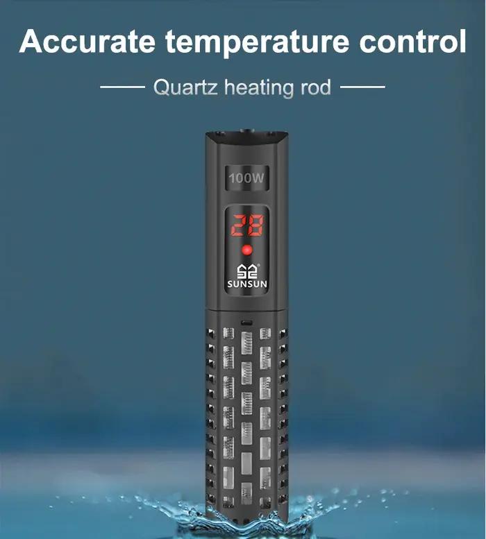 SUNSUN Aquarium Chauffage Submersible Aquarium Écran LCD Tige de Chauffage D'eau Réglable Numérique
