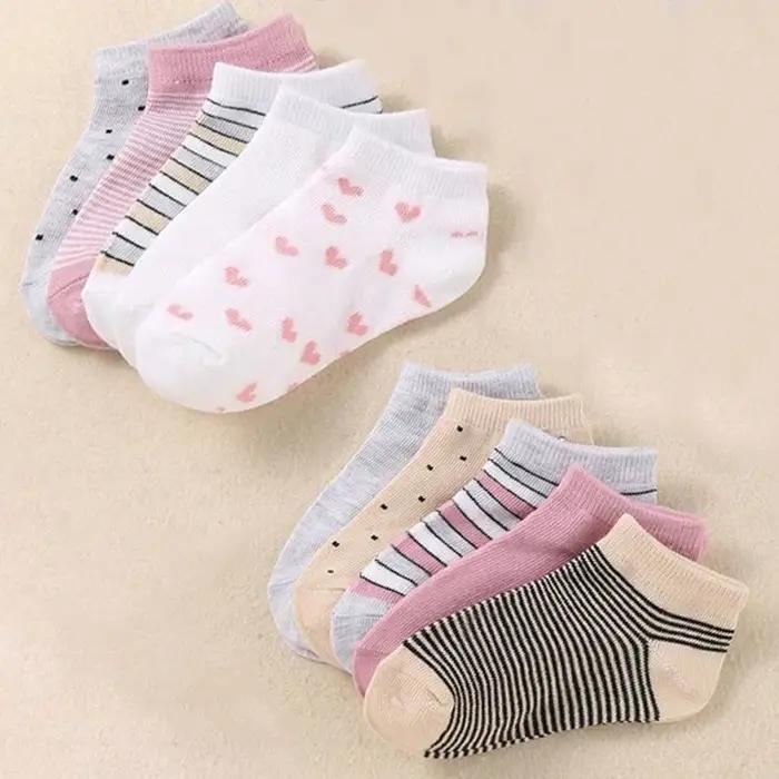 10 paires de chaussettes pour enfants, mignonnes, à imprimé cœur, unisexes, pour garçons et filles,