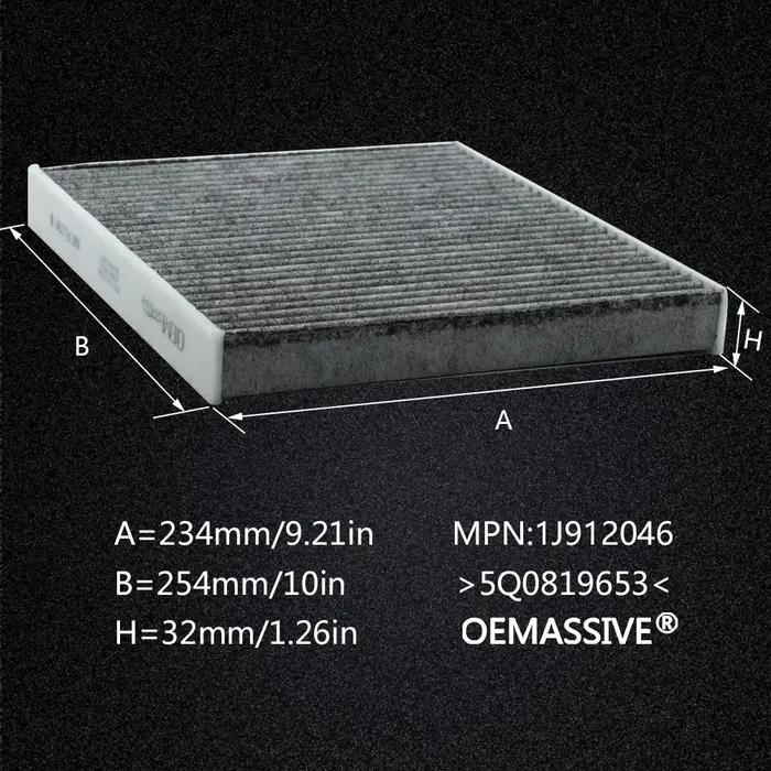 Filtre à air d'habitacle à pollen de voiture charbon actif 5Q 0819653 5Q 0819669 Pour Audi A3 TT