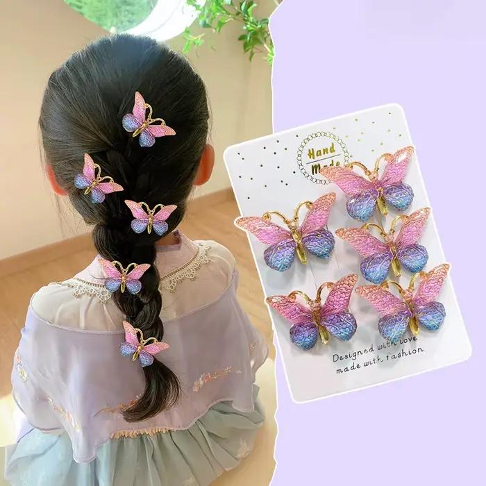 Épingles à cheveux pour bébé, 5 pièces, mignon, doux, stéréoscopique, dégradé de couleur, pinces à c
