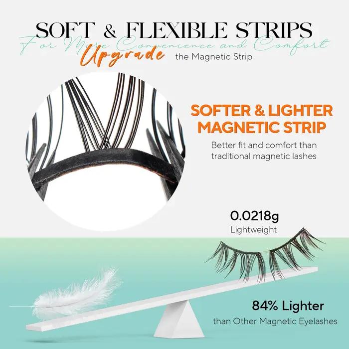 VYRILA mise à niveau des cils magnétiques marron/noir cils magnétiques doux réutilisables avec appli