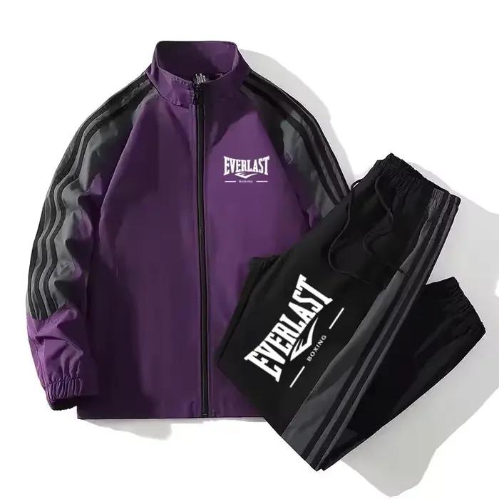 Ensemble de veste de sport imprimée tendance automne-hiver pour homme, décontracté, ample, grande ta