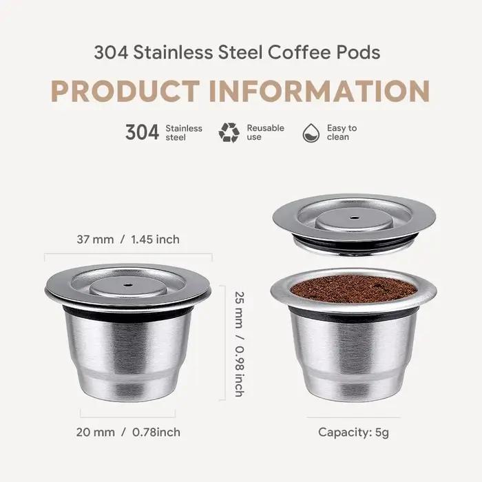 Pour Nespresso Capsule de café réutilisable en acier inoxydable riche Crema expresso filtres recharg