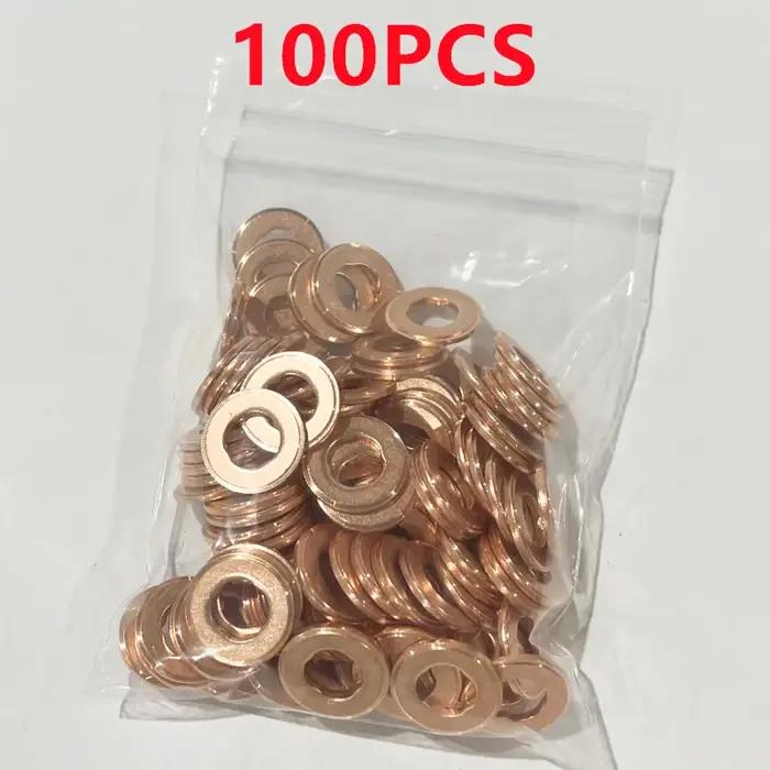 Buse d'injecteur en cuivre, 100 pièces, rondelle F00VC17504 F00VC17503 F00VC17502, joint de pulvéris