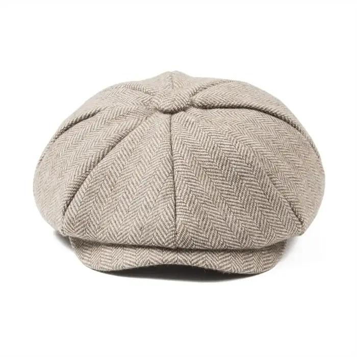 JANGOUL Casquette Baker Boy Petite Taille en Mélange de Laine, Casquettes Newsboy, Chapeau Plat à Ch