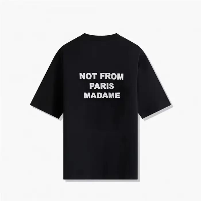 T-shirt d'été noir à manches courtes Paris 2026 – Style décontracté, col rond, imprimé, coupe ample,