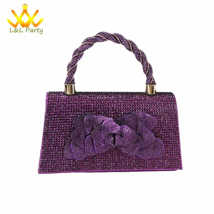 Ensemble de chaussures et de sacs au Design italien, couleur violette, bout pointu, talons Super hau