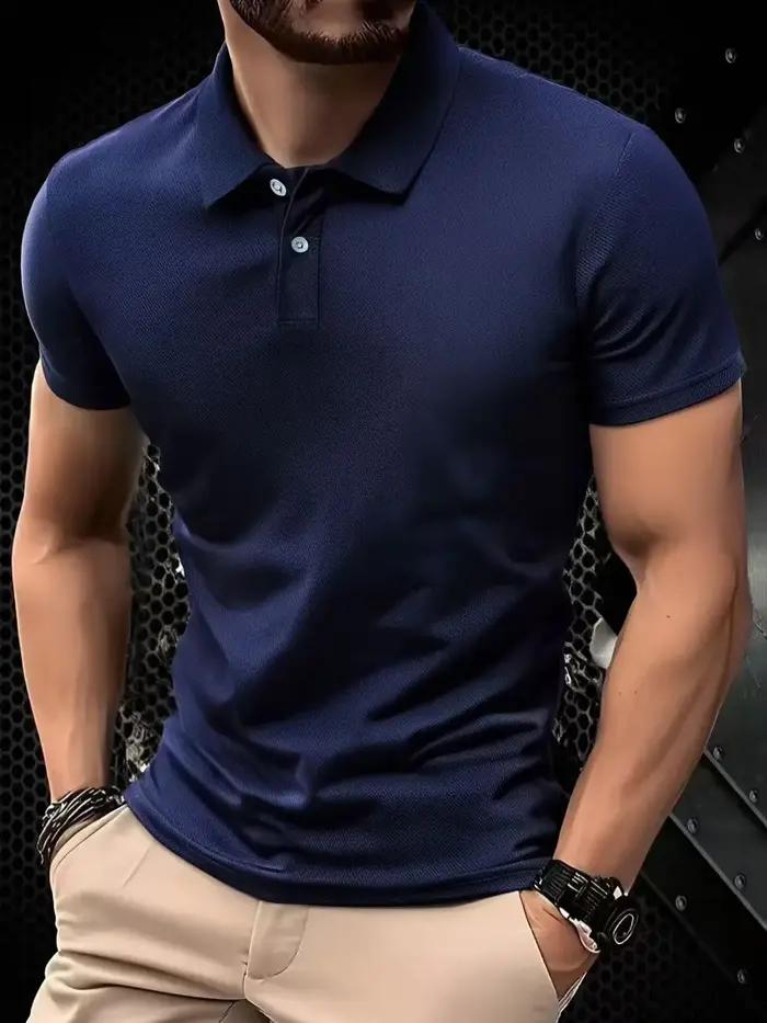 Polo de couleur unie ultra-léger pour hommes, chemise respirante à séchage rapide, anti-transpiratio