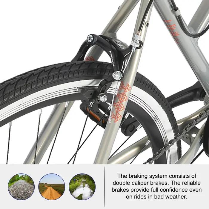 Hiland-Vélo Hybride avec Cadre en Aluminium pour Homme et Femme, Roues 700C, Vélo de Ville, Vélo de