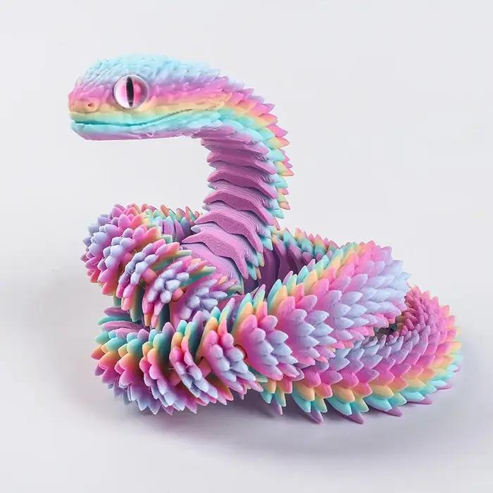 Nouvelle Statue de Serpent Réaliste Imprimée en 3D 2026, Jouet Anti-Stress Articulé, Simulation de S