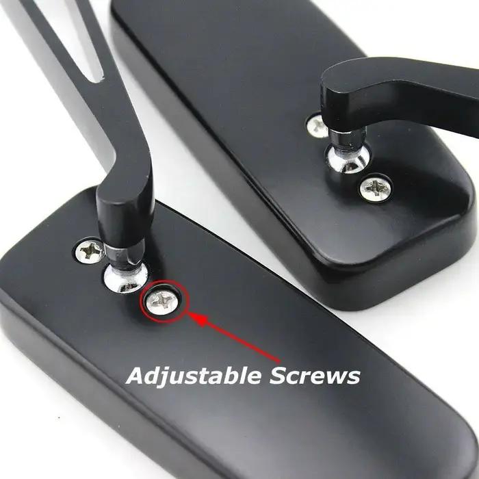 Rétroviseurs de moto rectangulaires noirs pour Harley Cruiser Bobber Chopper Softail Sportster