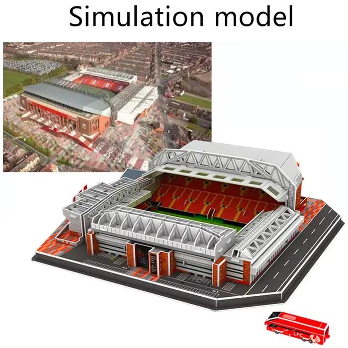 Puzzle en papier 3D, stade de terrain de Football, modèle assemblé, jouets éducatifs créatifs, brico