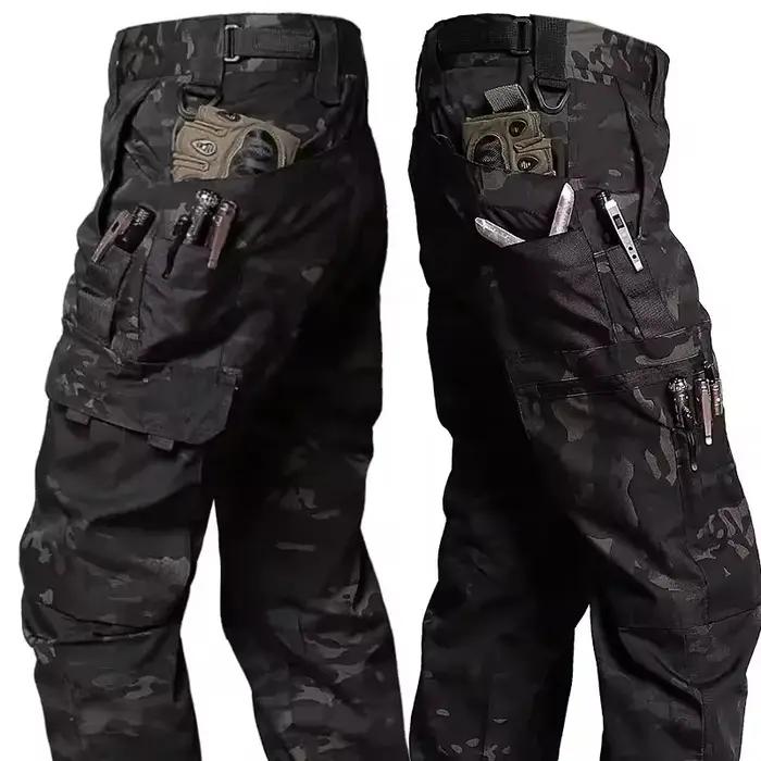 Pantalon de travail multi-poches pour hommes, imperméable, jambe droite, Cargo, résistant à l'usure,