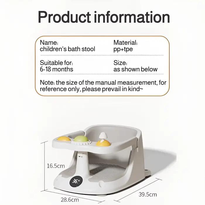 Siège de bain pour bébé assis avec tasse de rinçage antidérapant confortable pour bébés de 6 mois et plus bains pour enfants occasions spéciales