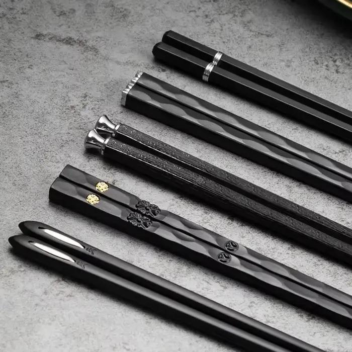 Baguettes japonaises antidérapantes de haute qualité, 5 paires, coréen, maison, hôtel, Restaurant, b