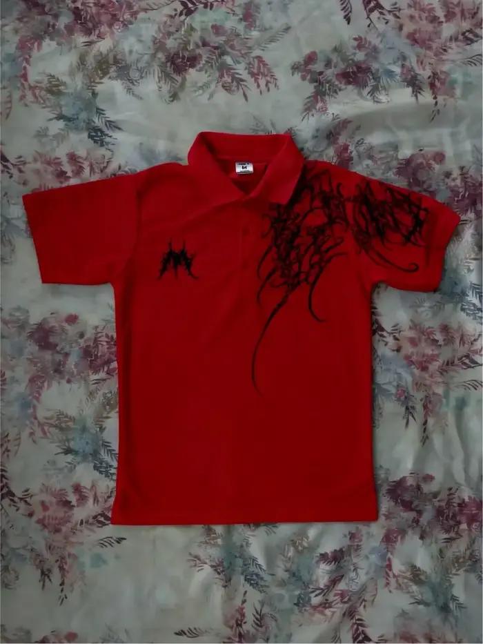T-shirt polo à manches courtes pour hommes européens et américains, personnalisé avec un motif de lè