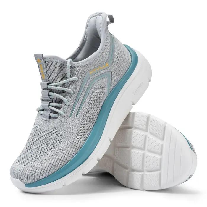 Chaussures de course à semelle épaisse pour hommes, baskets légères et rembourrées, coupe large avec