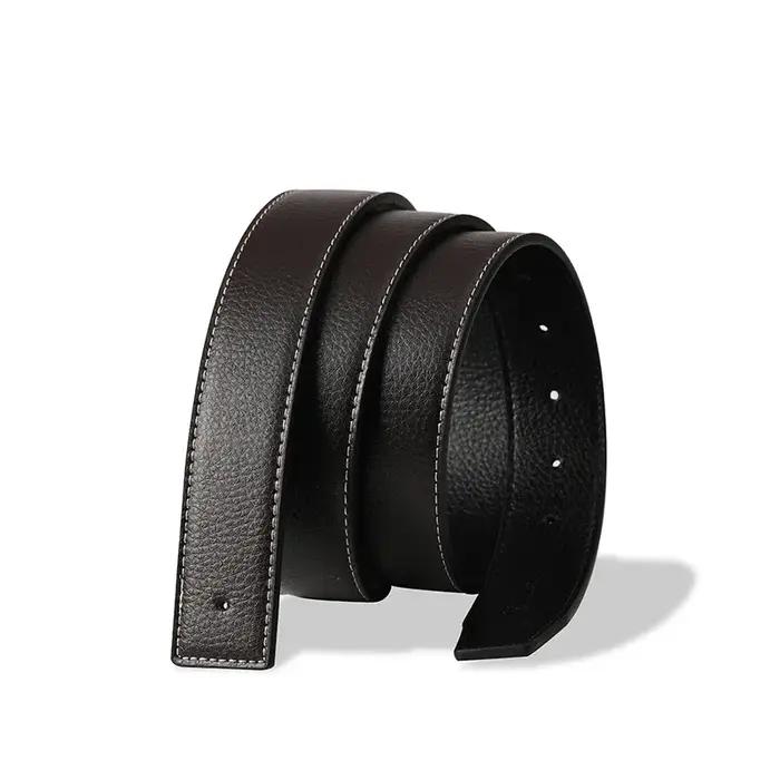 Ceintures de marque de luxe sans boucle pour hommes, haute qualité, boucle lisse, sangles masculines