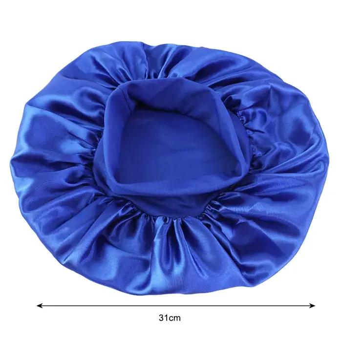 Bonnet de Nuit en Satin à Bords Larges pour Femme, Unisexe, Bande artificiel astique, Soins Capillai