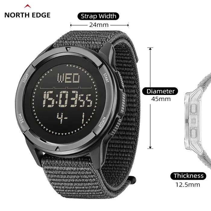 NORTH EDGE ALPS montre numérique en fibre de carbone pour hommes choc militaire sport boussole extér