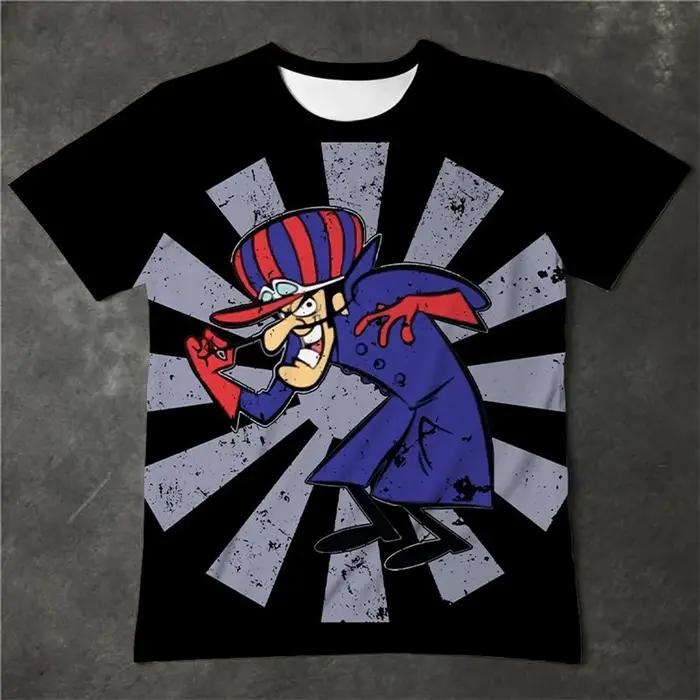 T-shirt à manches courtes avec motif amusant de dessin animé mignon, impression 3D, décontracté et c