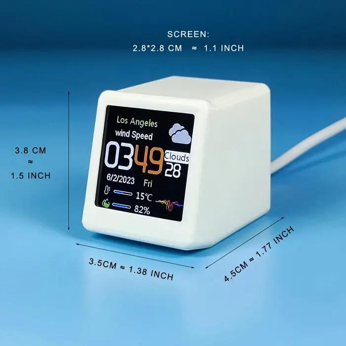 Horloge de station météo WIFI intelligente de taille MINI pour la décoration de la salle de jeux. An