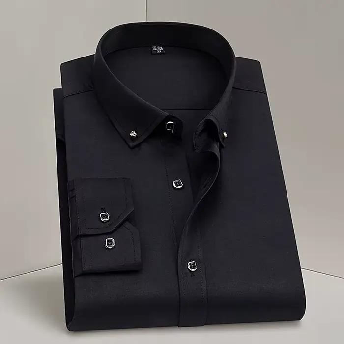 Offre spéciale hommes d'affaires robe chemise formelle mode mince classique basique diamant bouton à