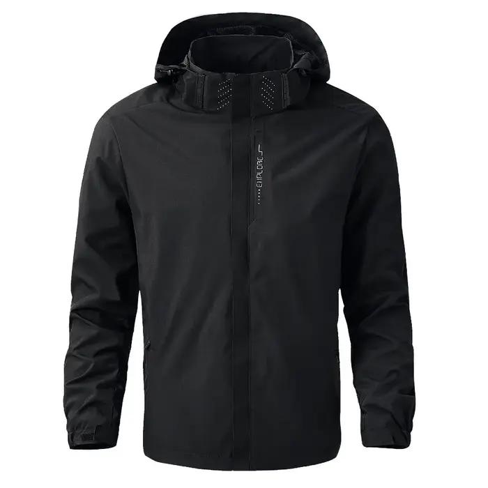 Veste de pluie imperméable légère pour hommes, imperméable d'extérieur à capuche, veste coupe-vent d