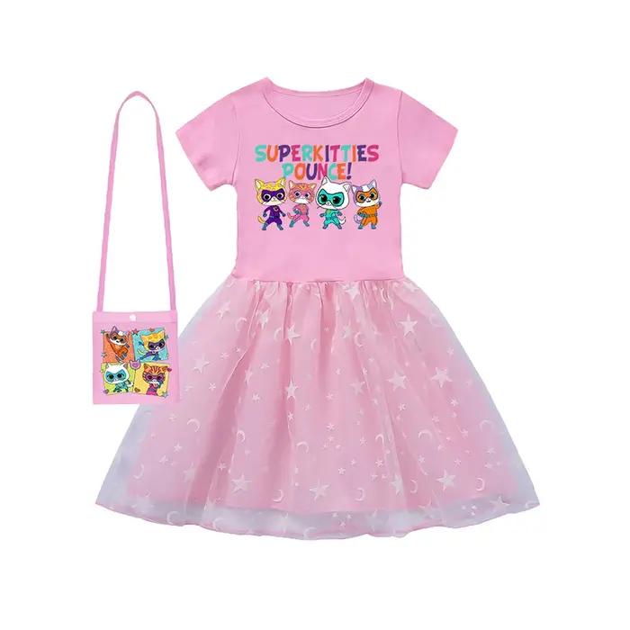 Vêtements d'extérieur Super Kitties, robe de princesse pour filles, tenues pour bébés filles, robes