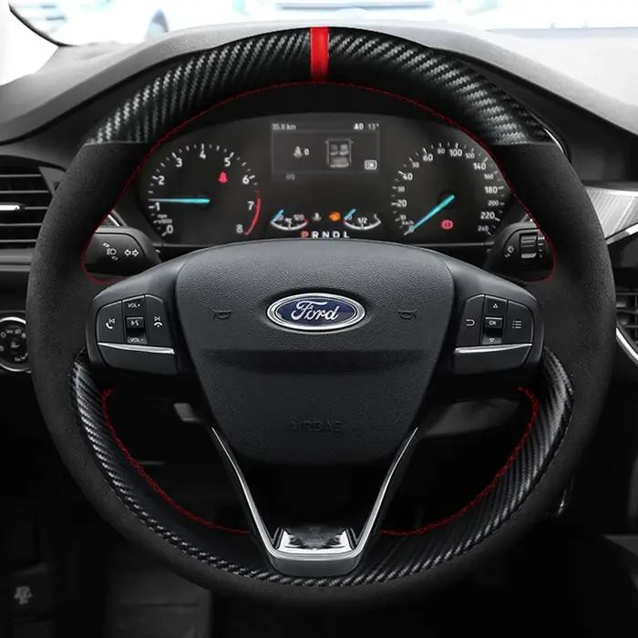 Housse de volant de voiture personnalisée, bricolage, 100% adaptée à la Ford Focus 4 2019 2020 Fiest