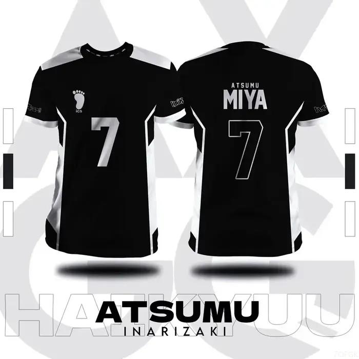 T-shirt d'été pour hommes, grande taille, imprimé en 3D, Haikyuu Inarizaki, motif de dessin animé Co