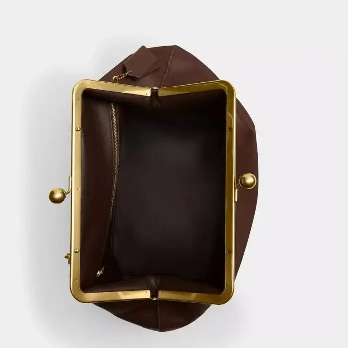 Grands sacs à main à clip pour femmes, marques célèbres, styles de podium, cadre à fermoir à pressio