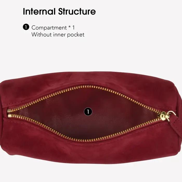 Matna-Petit sac à main en cuir suédé, sac à bandoulière en peau de mouton véritable rouge, initié à