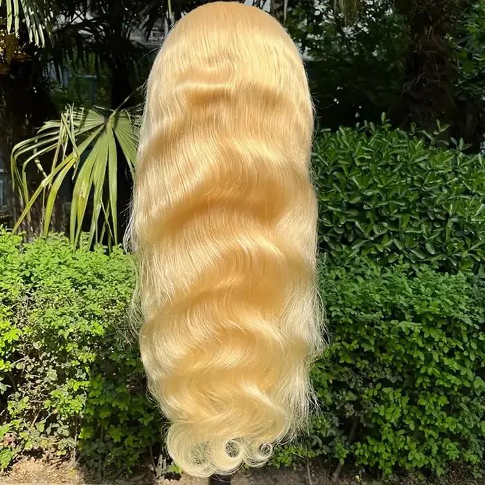 13x6 HD Transparent 613 Blonde dentelle frontale perruques de cheveux humains vague de corps dentell