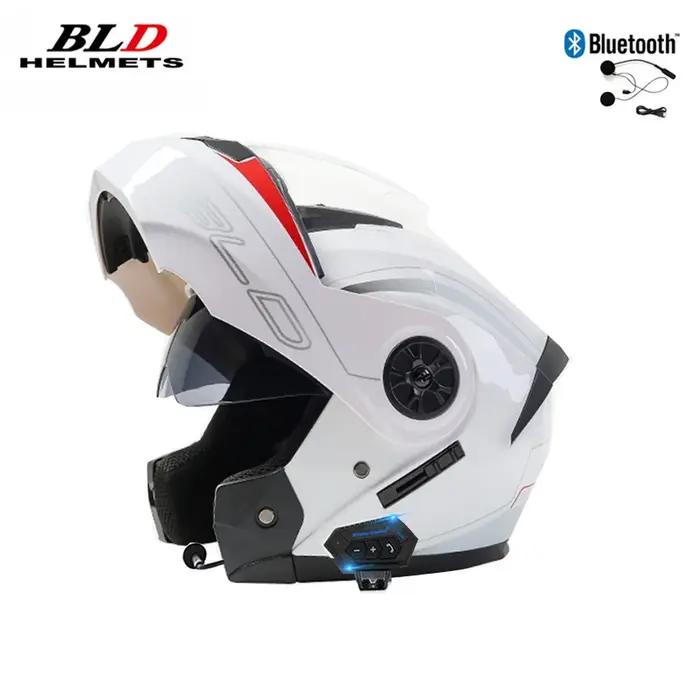 Casque de moto modulaire rabattable, double visière, Bluetooth Safrty, équitation, puzzles complets,