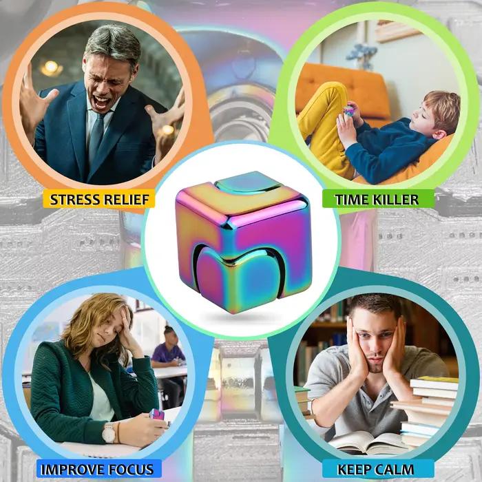 Alliage Cube Spinner doigt Gyroscope Fidget Anti-Stress jouets adulte bureau maison voyage Portable