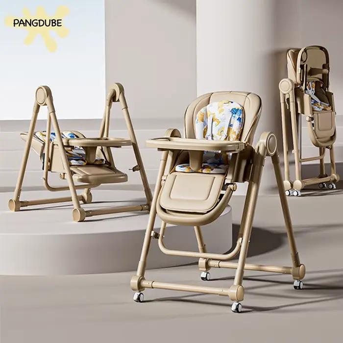 PANGDUBE Chaise haute 2 en 1 pour bébé, siège d'alimentation convertible à bascule avec roulettes, d