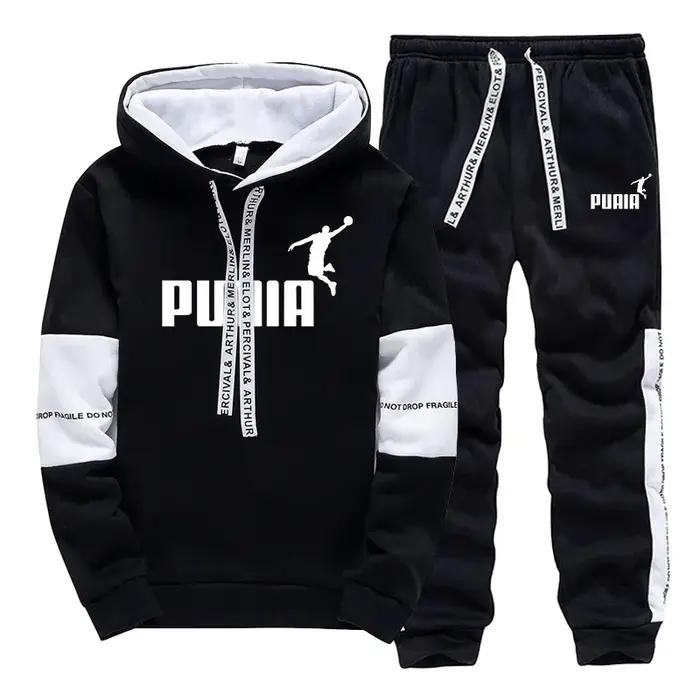 Ventes Flash : Survêtement Homme Imprimé Décontracté – Sweat à Capuche et Pantalon Sportswear pour A