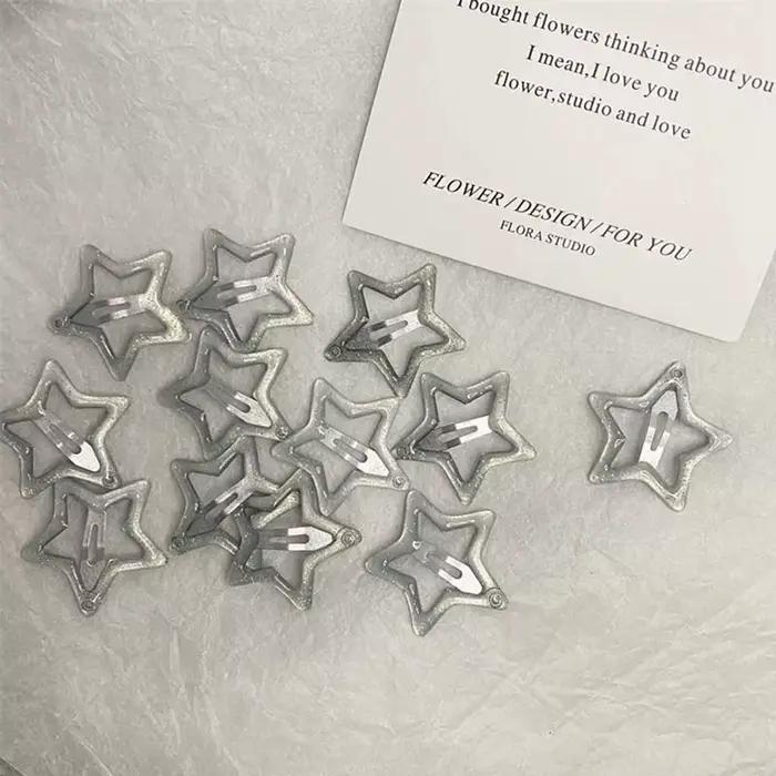 Pinces à cheveux tendance étoile colorée BB, brillantes et mignonnes, accessoires pour cheveux Y2k,