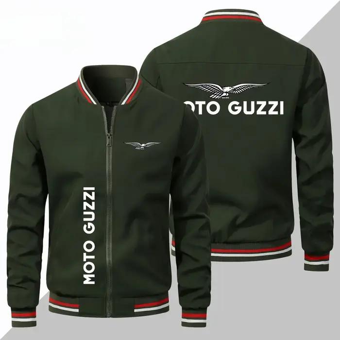 Printemps et automne nouveau MOTO-GUZZI moto logo fermeture éclair bombardier décontracté en plein a