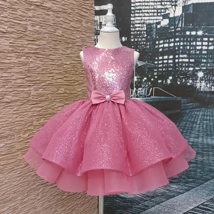 Robe Tutu à Paillettes Scintillantes pour Enfants, Tenue de Cérémonie pour Filles, Robe de Princesse