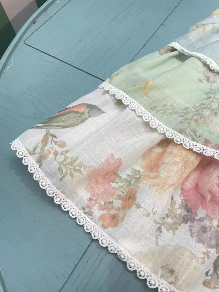 Vêtements d'été haut de gamme pour enfants, nouveau Design à la mode, robe à bretelles imprimée flor