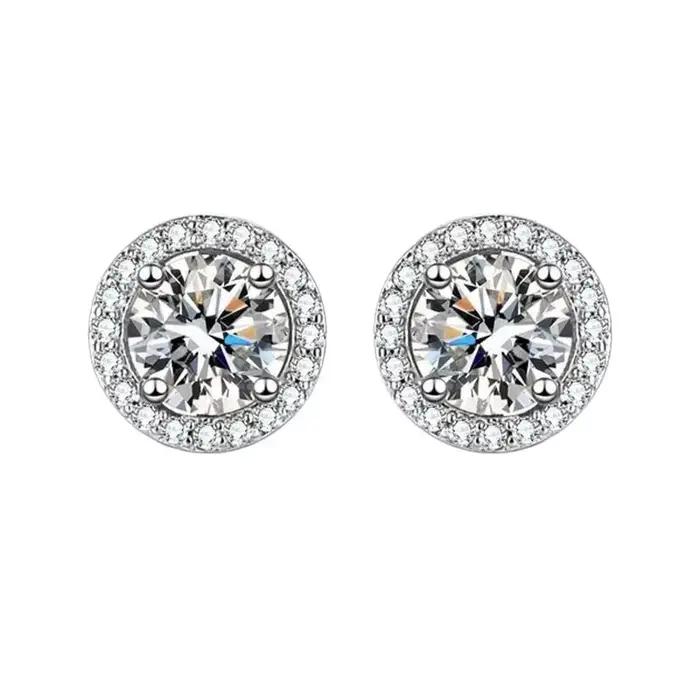 Boucles d'oreilles en diamant Mosonite, sac carré, bijoux de mariage, fête simple et à la mode, cade