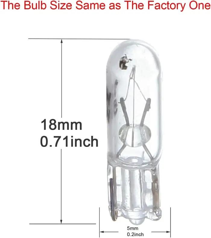 100 pièces T5 ampoule en verre tableau de bord de voiture feu stop lampe phares lampe 1.2W 12V voitu