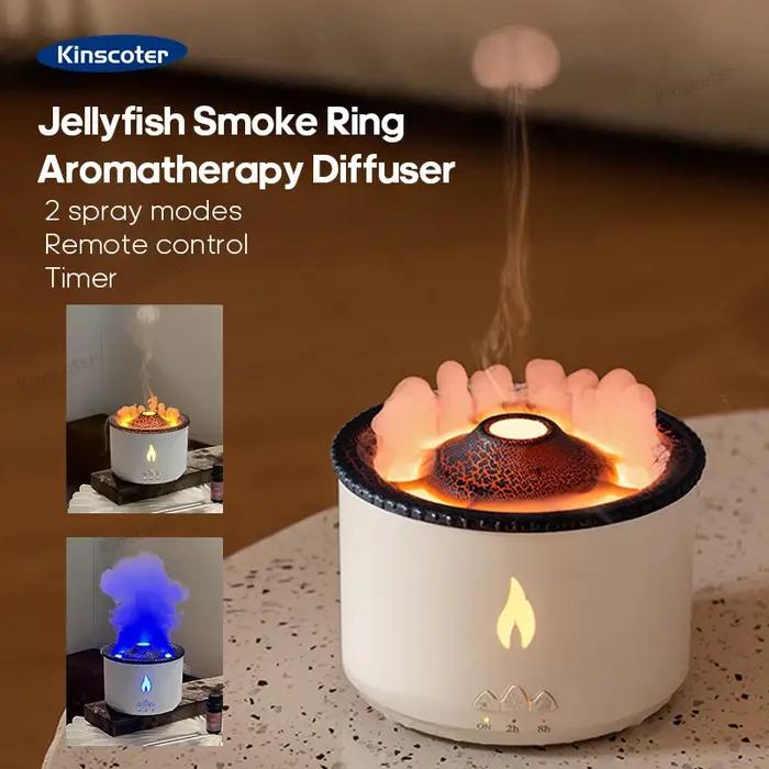 KINSCOTER volcan flamme diffuseur d'arôme méduse anneau de fumée humidificateur d'air 360ml aromathé