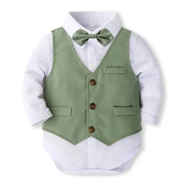 5 pièces ensembles printemps automne nouveau-né garçon vêtements mode coréenne Gentleman body + gile