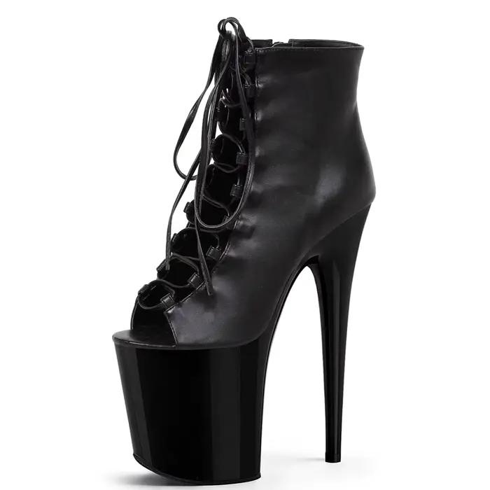 Bottines à lacets de 15cm pour femmes, chaussures à talons dénudés de 8 pouces, plate-forme de gladi