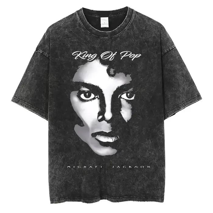 Lavé Vintage Michael Jackson Thriller graphique T-shirt hommes femmes mode rétro gothique Rock T-shi