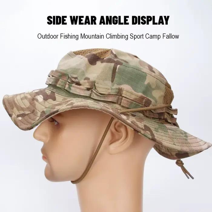 Chapeau Boonie camouflage pour hommes, 1 pièce/5 pièces, protection solaire, seau respirant, randonn